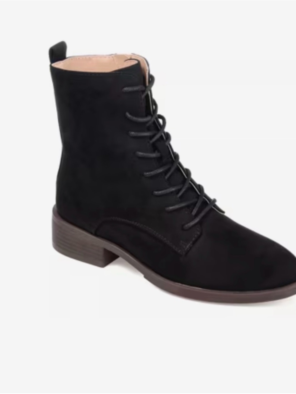 Women's Black Lace-Up Suede Ankle Boots